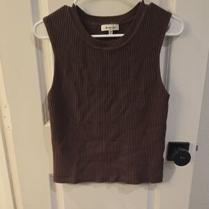 Charlotte Russe Chocolate Ribbed Tank Top